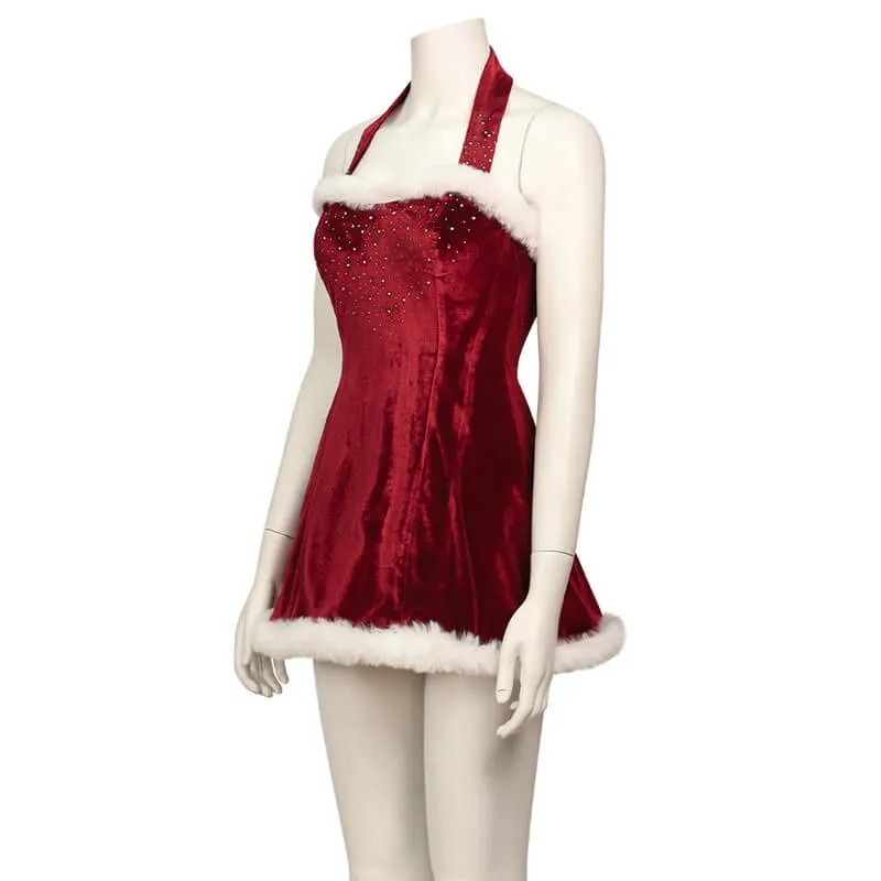 2023 Love Actually Christmas Costume Dress with Cape Adults ACcosplay