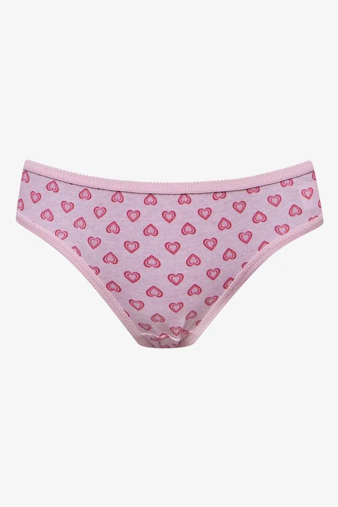 5 Pack Heart Bikini Panties Red