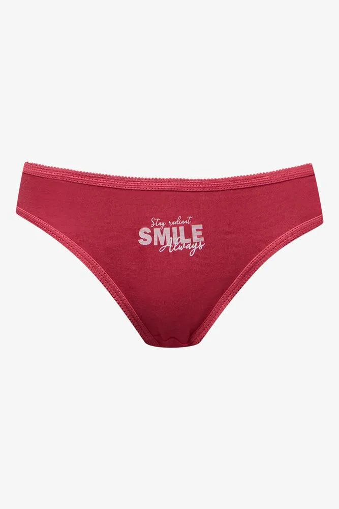 5 Pack Heart Bikini Panties Red