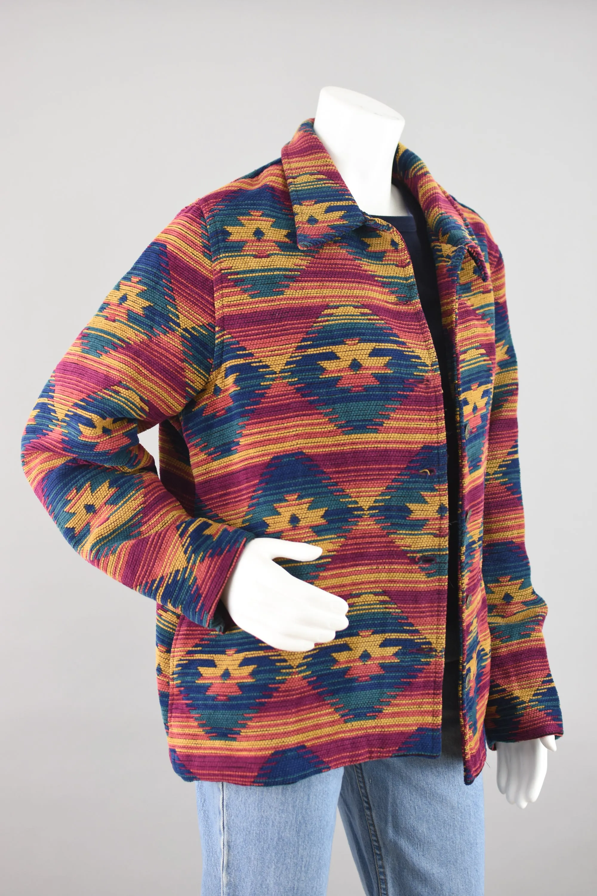 90s Southwest Aztec Tapestry Jacket Women's Plus Size 18