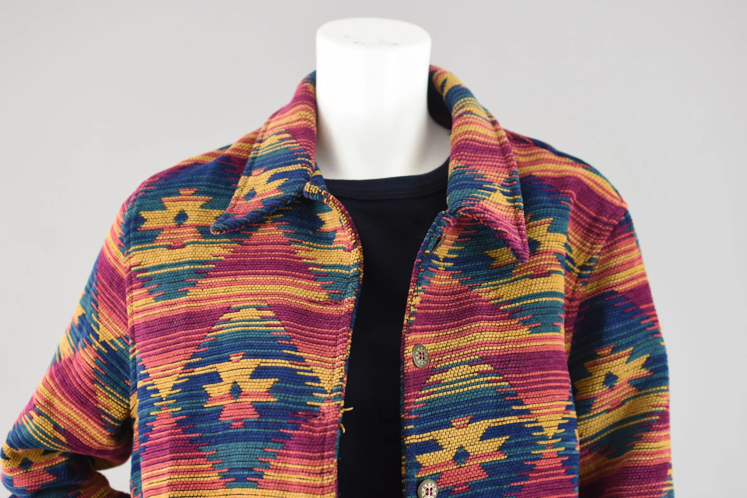 90s Southwest Aztec Tapestry Jacket Women's Plus Size 18