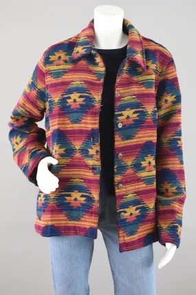 90s Southwest Aztec Tapestry Jacket Women's Plus Size 18