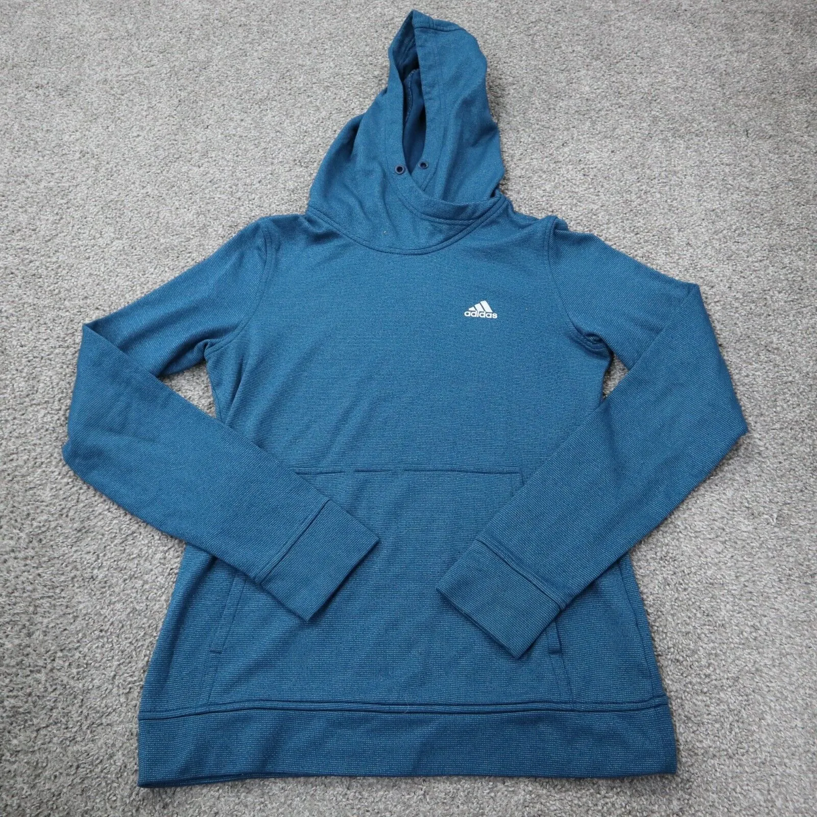 Adidas Climawarm Womens Pullover Hoodie Sweatshirt Long Sleeves Green Blue Small