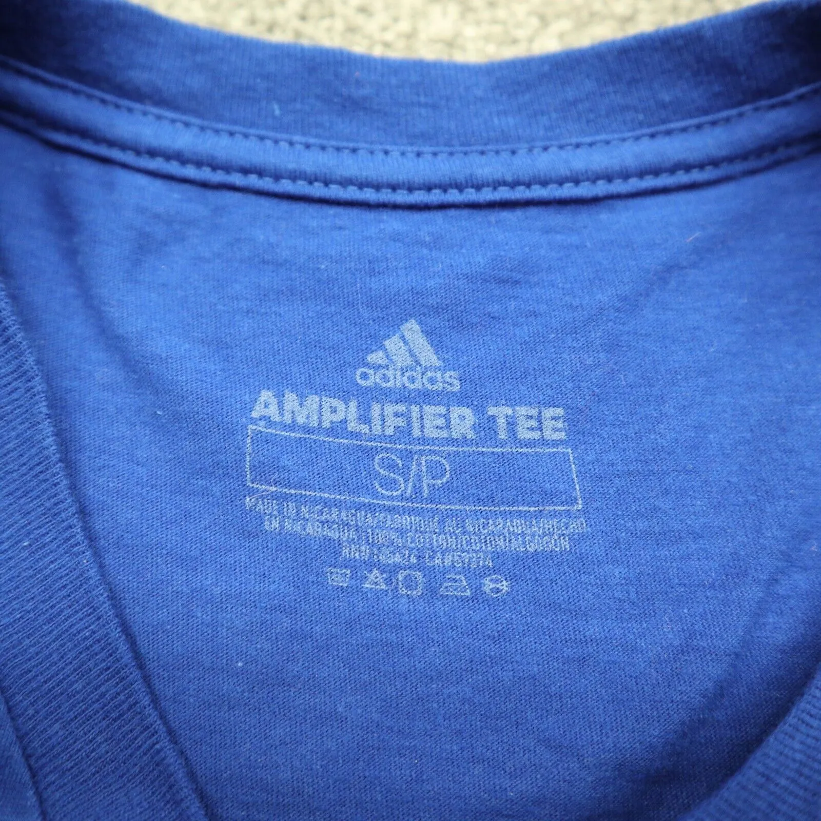 Adidas Men Pullover Graphic Amplifier T-Shirt Short Sleeve Crew Neck Blue SZ S/P