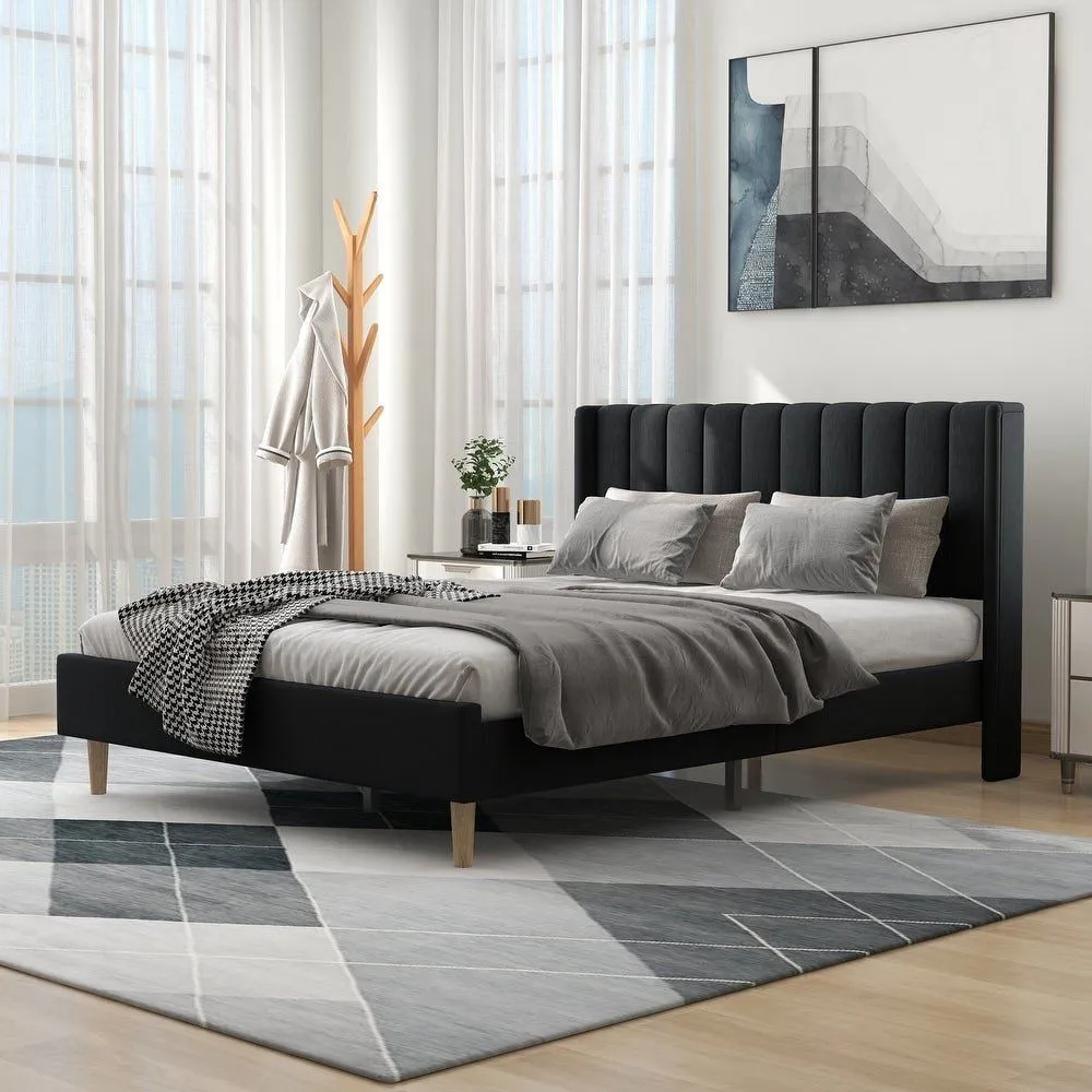 Alazyhome Quilted Bed Without Storage in Suede