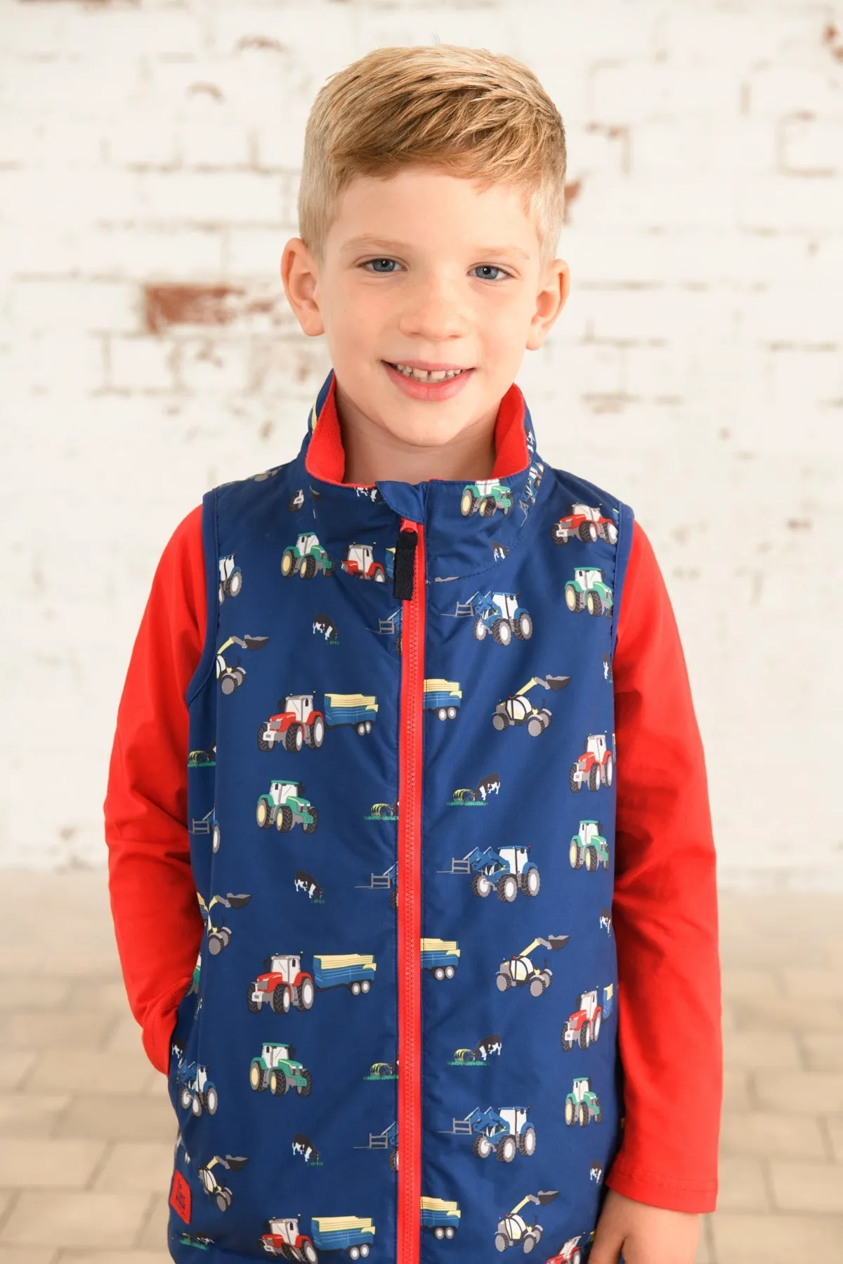 Alex Gilet - Navy Tractor Print