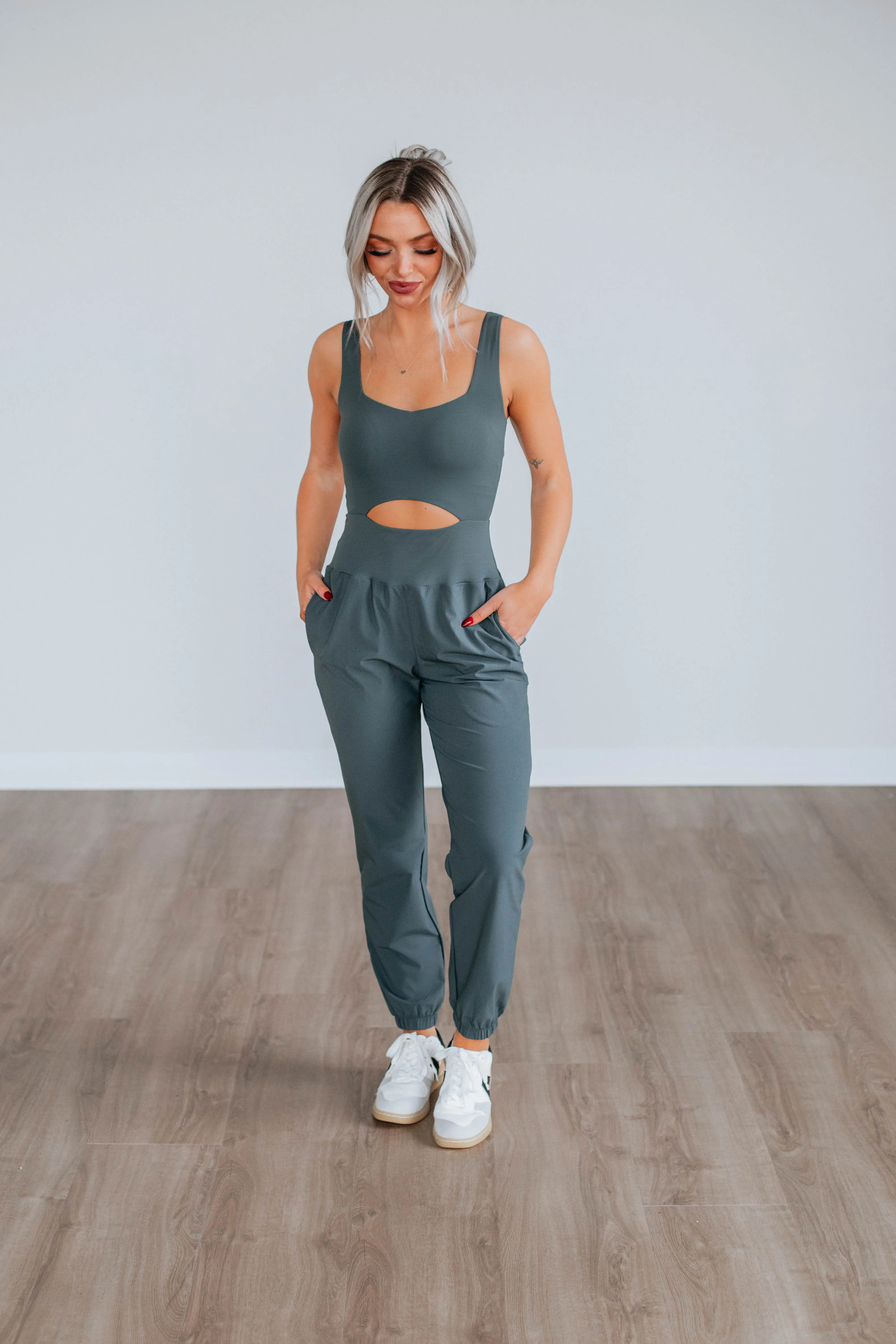 Always On The Go Jumpsuit - Smoke