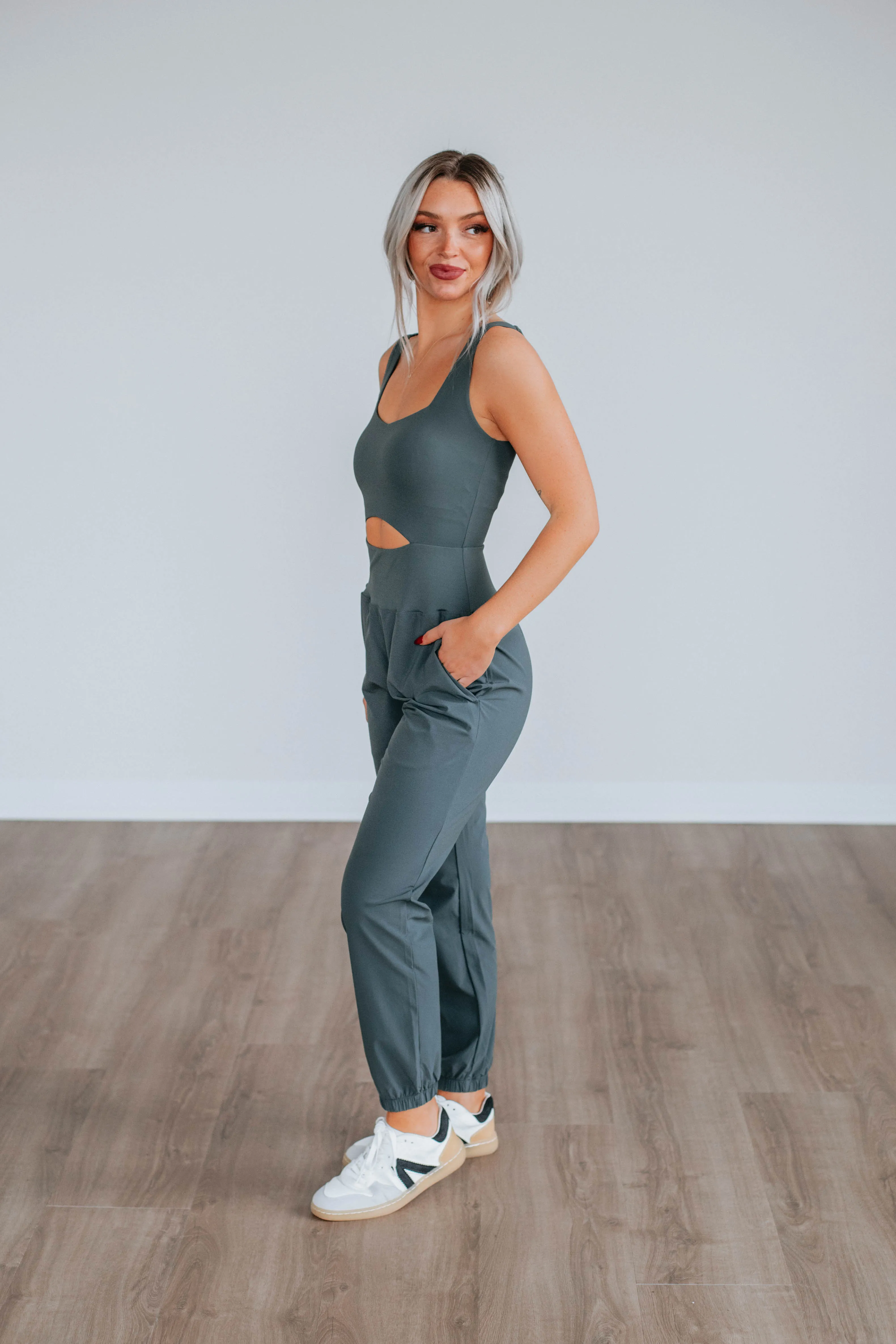 Always On The Go Jumpsuit - Smoke