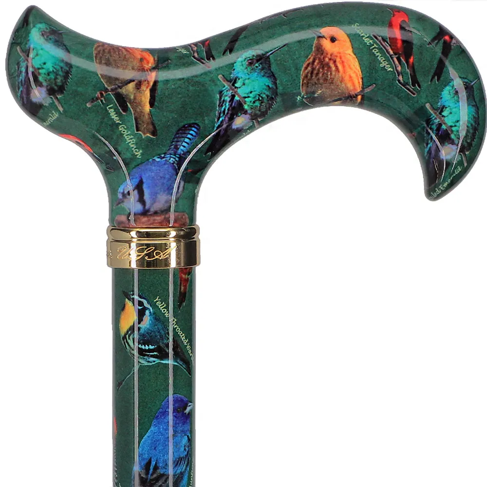 American Songbird: Designer Adjustable Cane w/ Patterned Handle