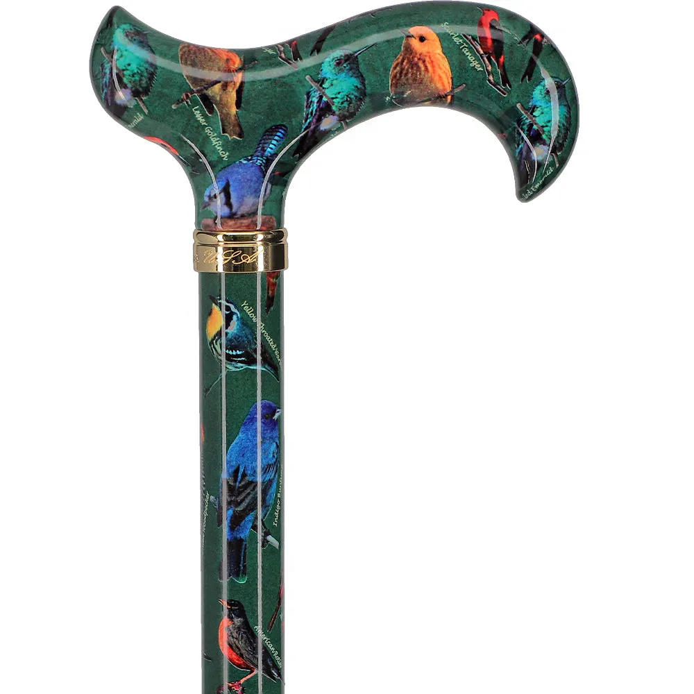 American Songbird: Designer Adjustable Cane w/ Patterned Handle