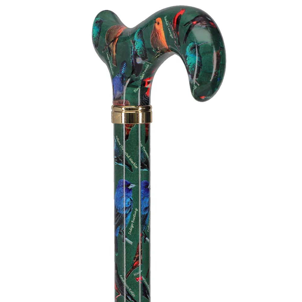 American Songbird: Designer Adjustable Cane w/ Patterned Handle