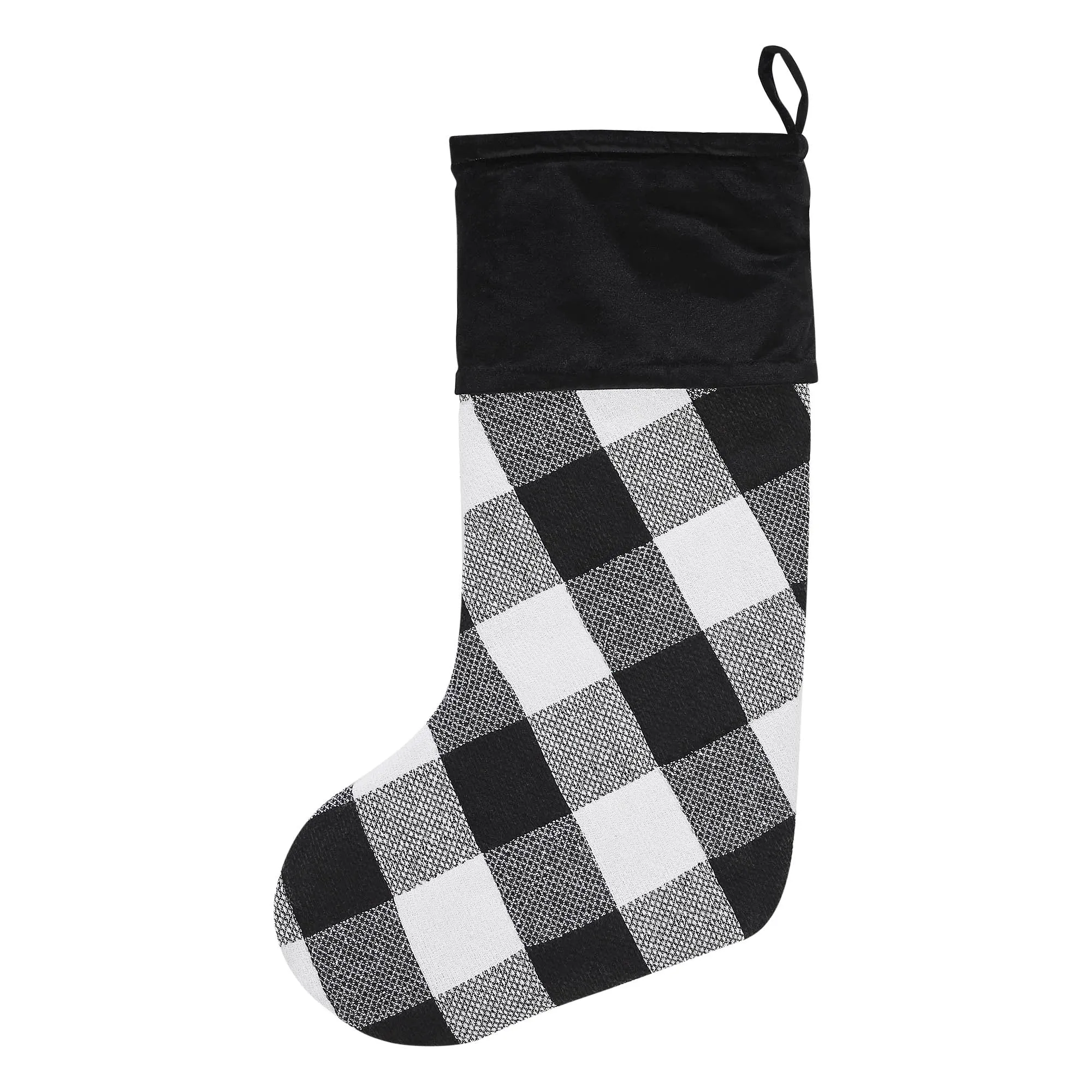 Annie Black Check Stocking 12x20