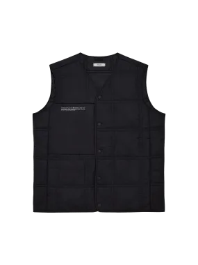 Archive Mens Flower-Warmth Quilted Gilet—black