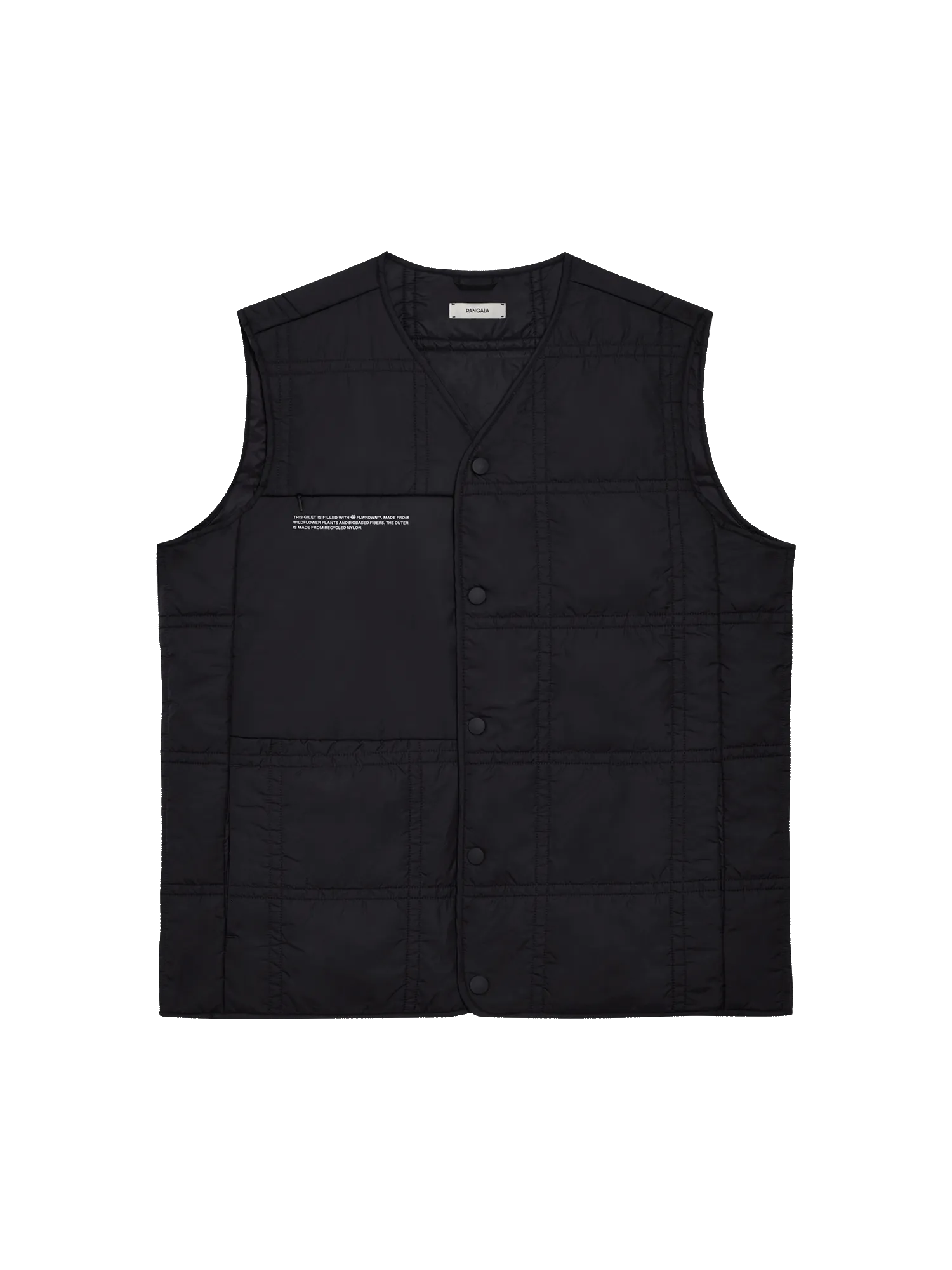 Archive Mens Flower-Warmth Quilted Gilet—black