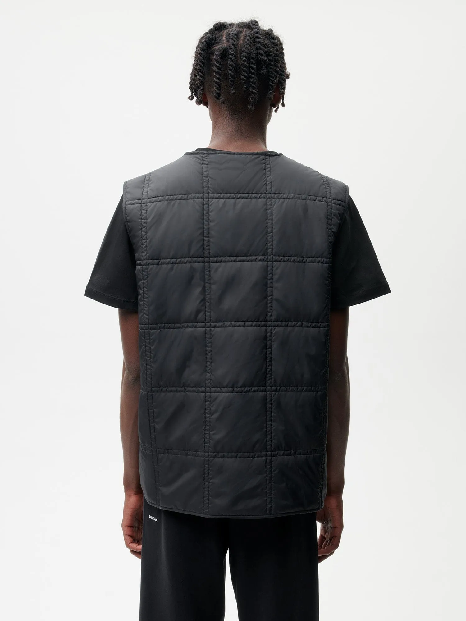 Archive Mens Flower-Warmth Quilted Gilet—black