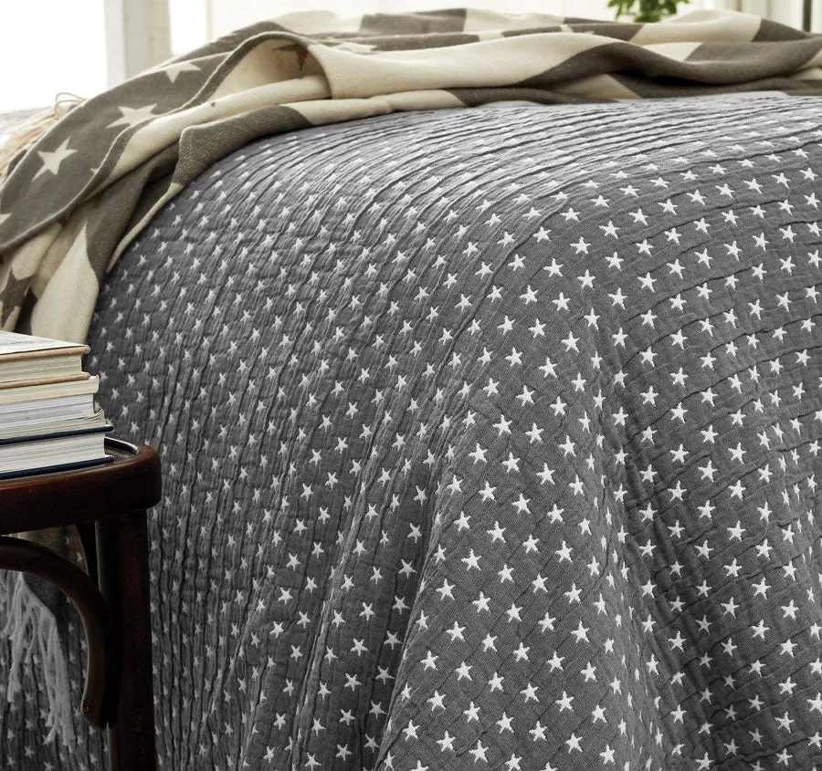 Authentic Star Bed Cover Range Grey