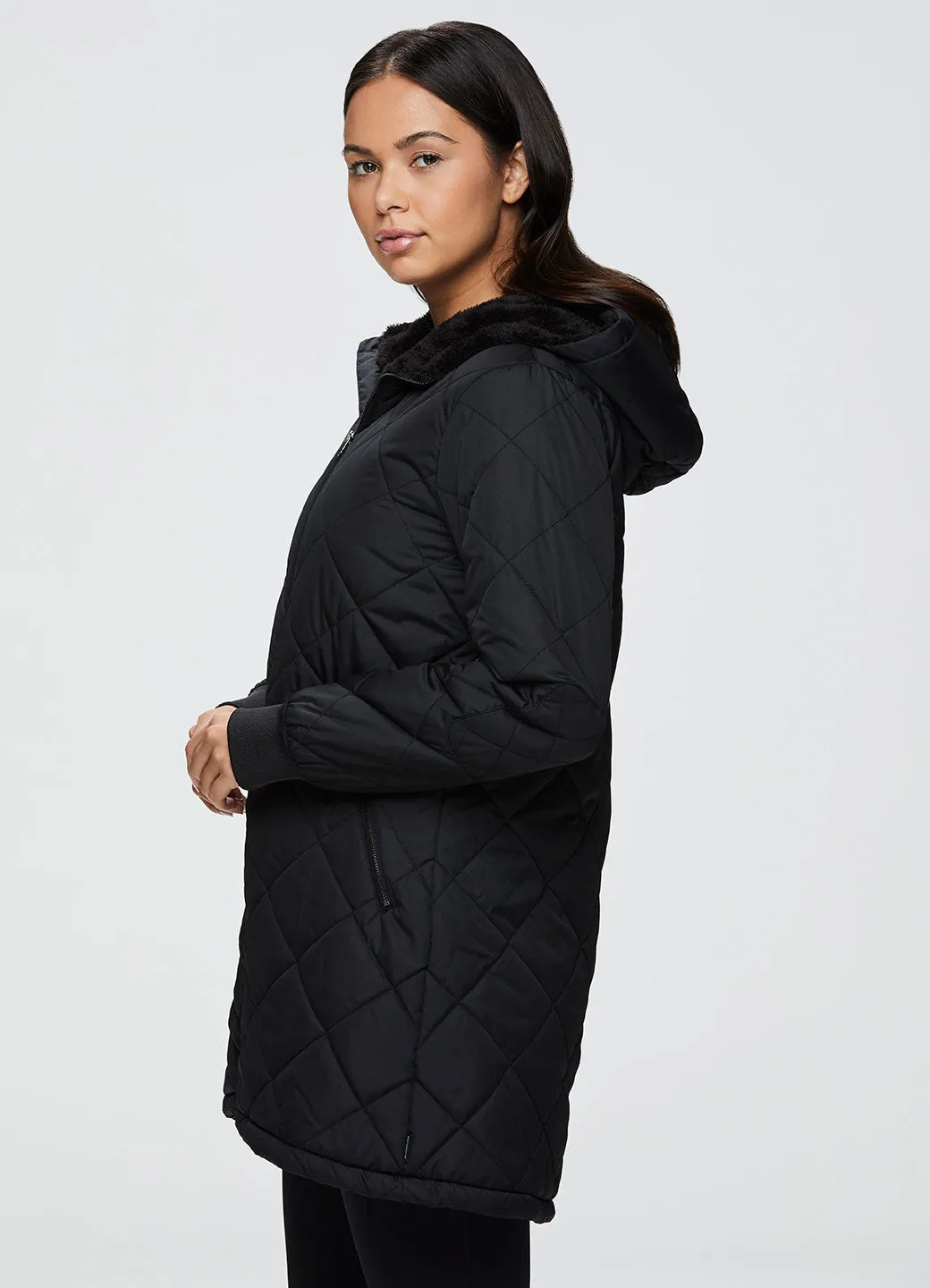 Aya Sherpa Lined Hooded Puffer Coat