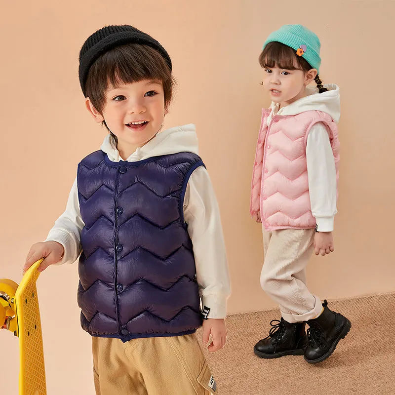 Baby Solid Color Quilted Thickened Vest Coat In Winter by MyKids-USA™