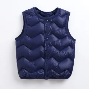 Baby Solid Color Quilted Thickened Vest Coat In Winter by MyKids-USA™