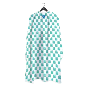 Barber Flow Dripped Checker Cape - Turquoise