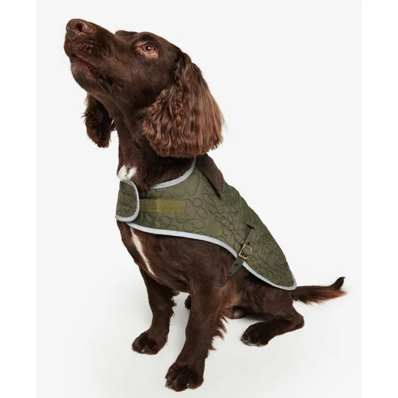 Barbour Paw Quilt Dog Coat - Olive