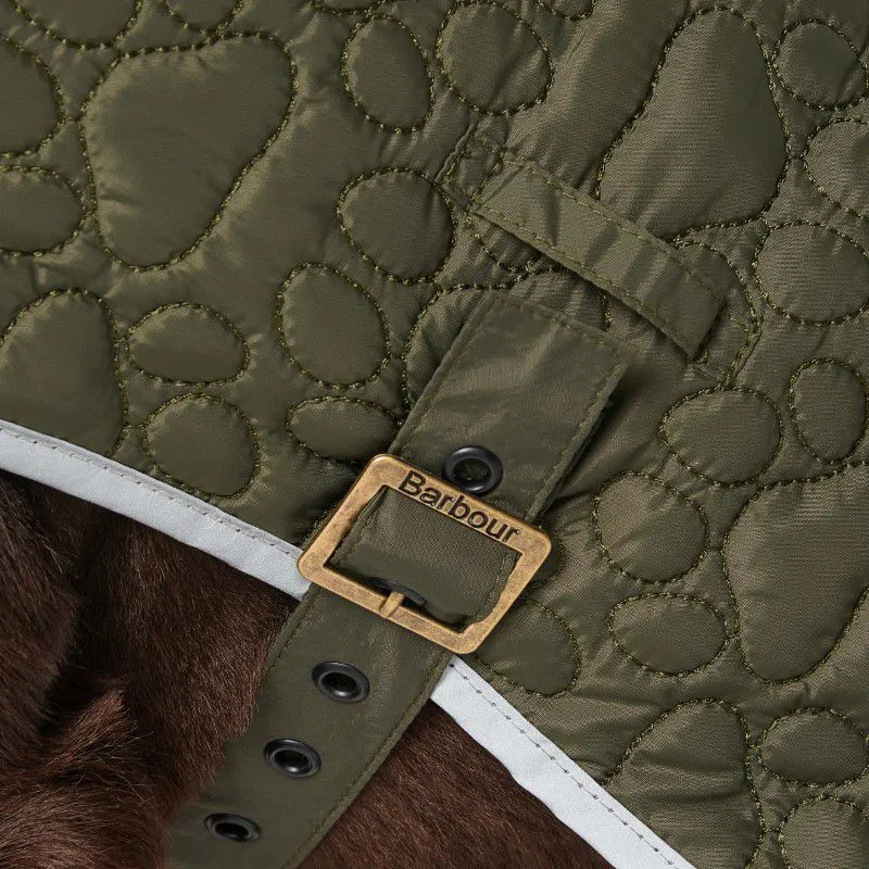 Barbour Paw Quilt Dog Coat - Olive