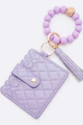 BB139X181 Jessica Quilted Beaded Keychain Bracelet Wallet