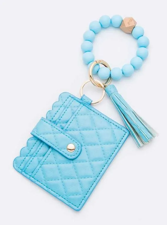 BB139X181 Jessica Quilted Beaded Keychain Bracelet Wallet