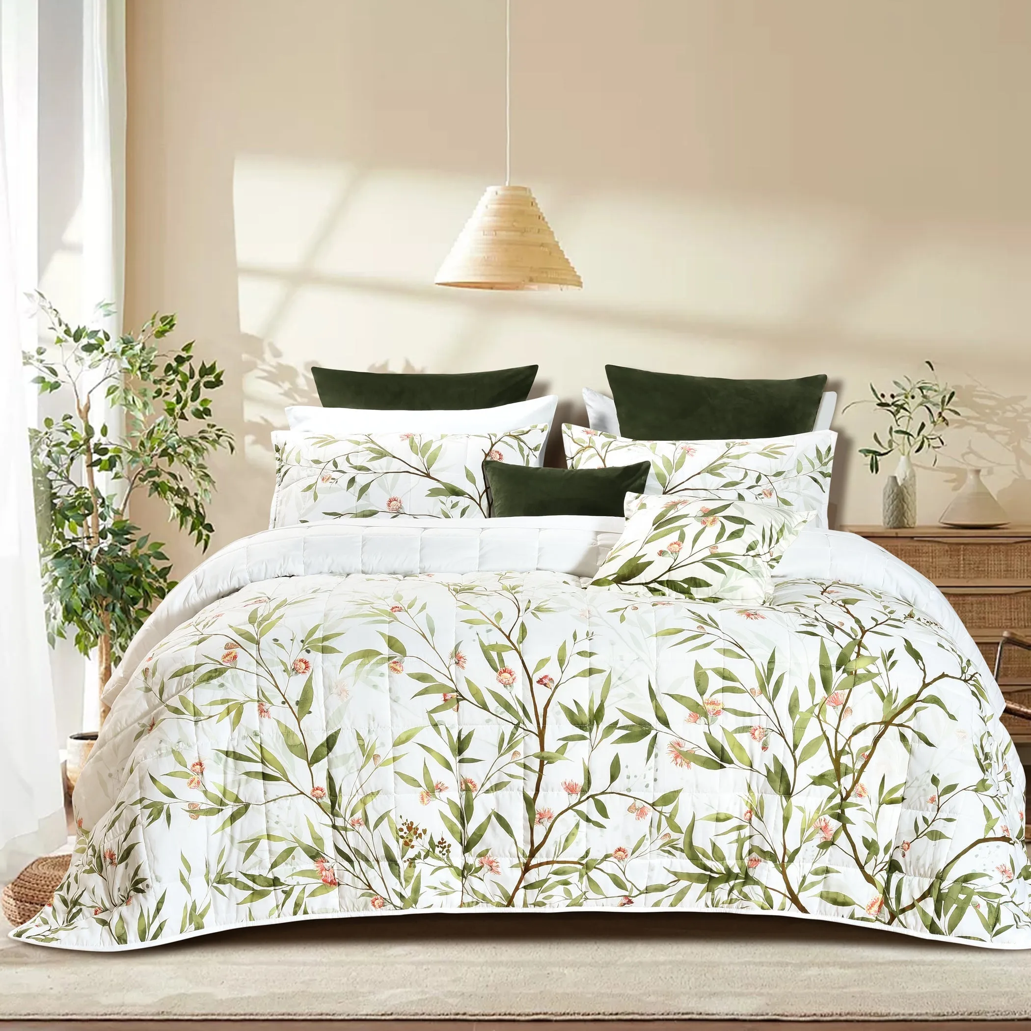 Bianca Bedding CORYMBIA White Polyester Coverlet Set