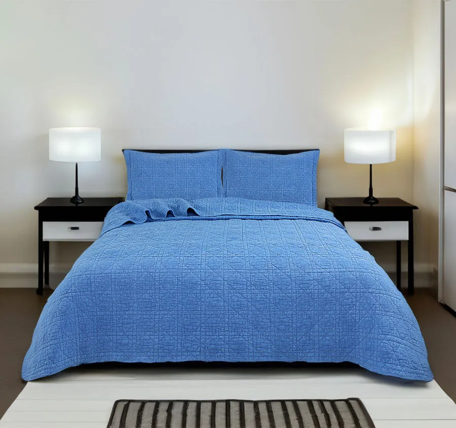 Blue Perennial Coverlet Set Range