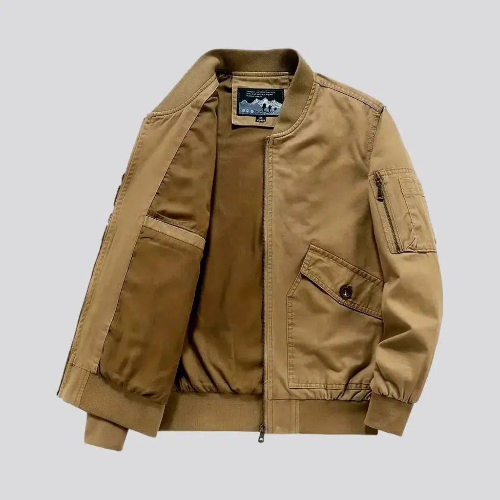 Bomber sand men's jeans jacket