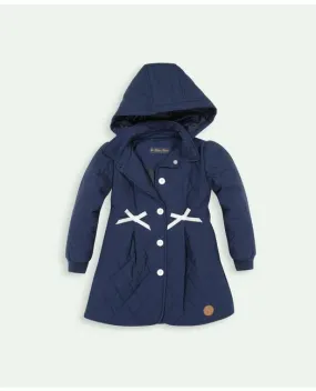 Brooks Brothers Girls Diamond Quilted Dress Coat Navy