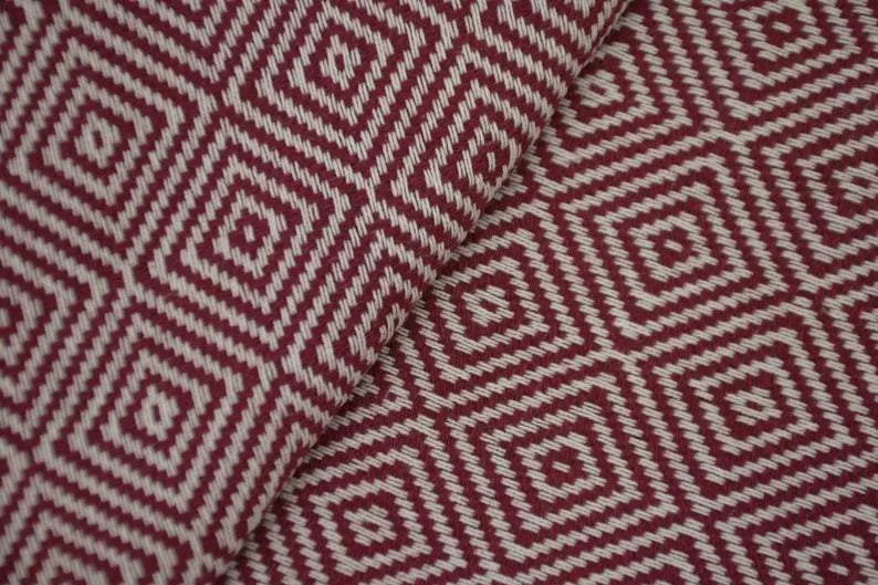 Burgundy 100% Cotton Round Beach Towel