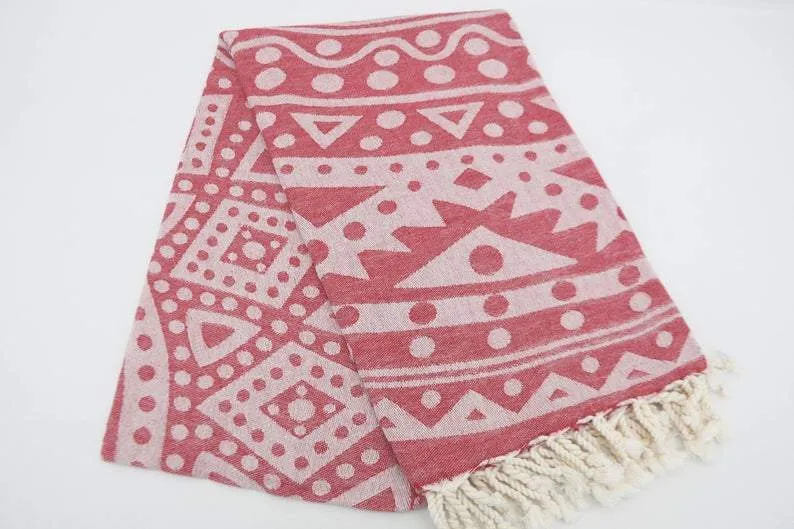 Burgundy Mandala 100% Cotton Towel