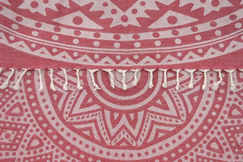 Burgundy Mandala 100% Cotton Towel