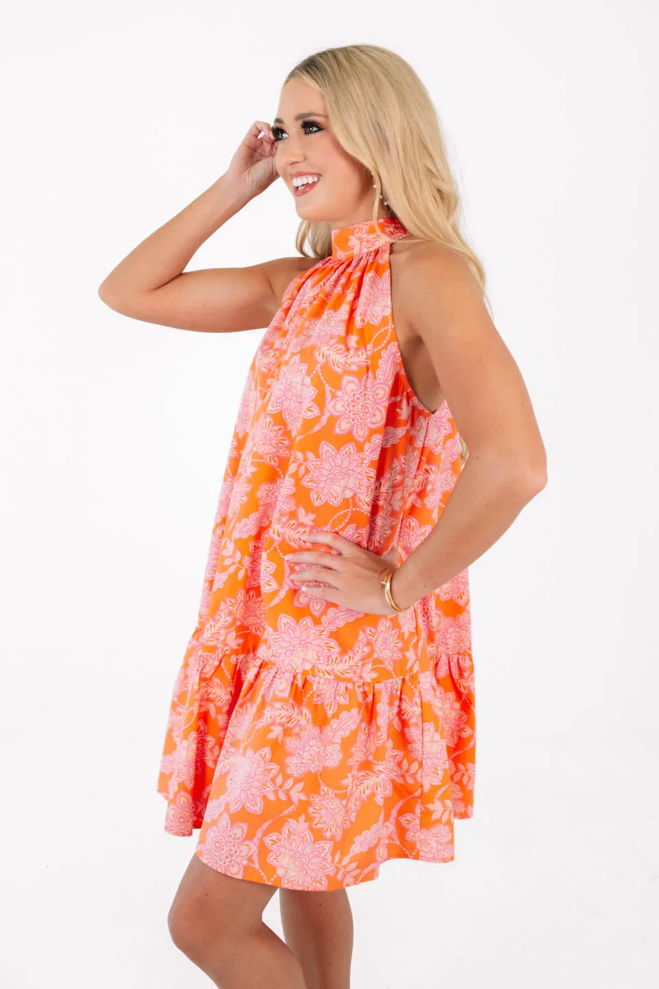 Bursting Bright Dress - Orange