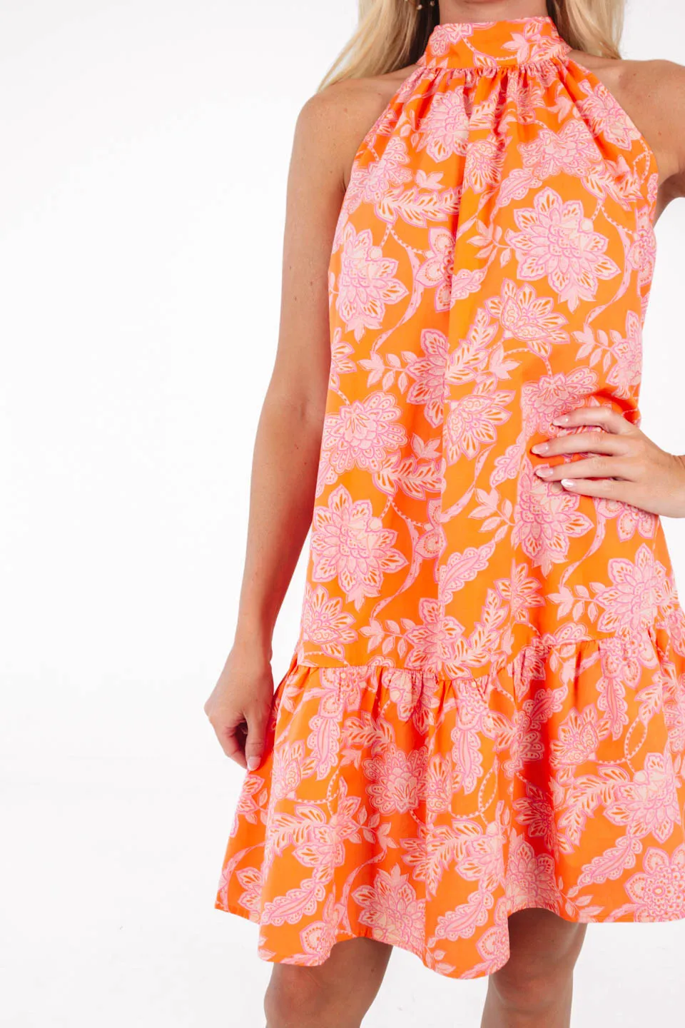 Bursting Bright Dress - Orange