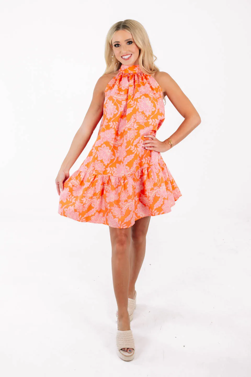 Bursting Bright Dress - Orange