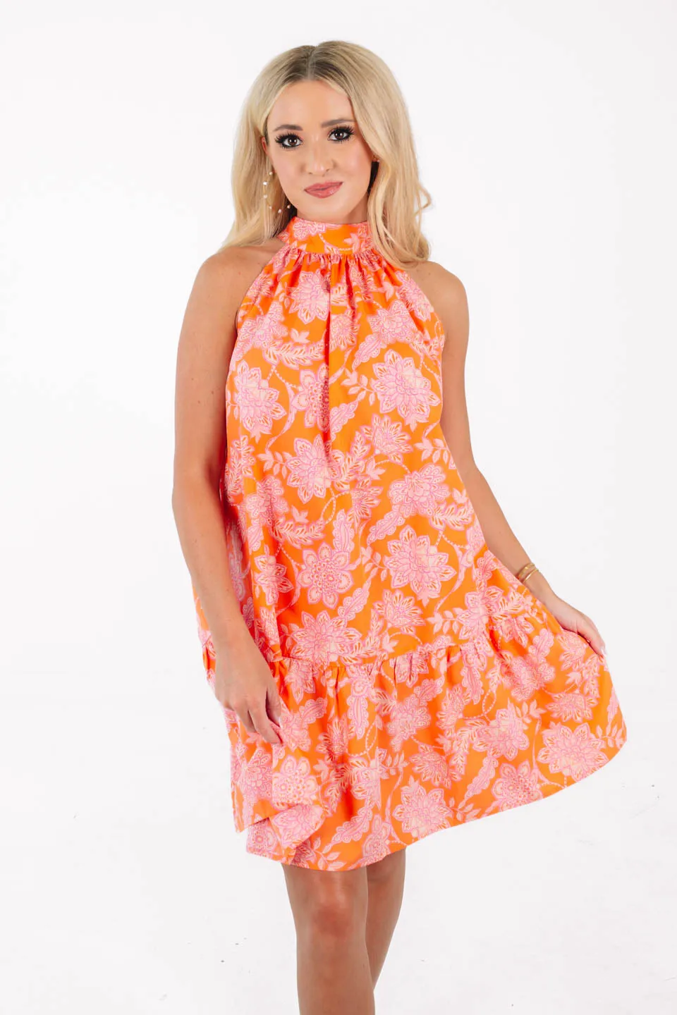 Bursting Bright Dress - Orange