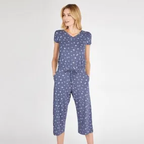 Cap Sleeve Crop Ditsy Spot Jumpsuit