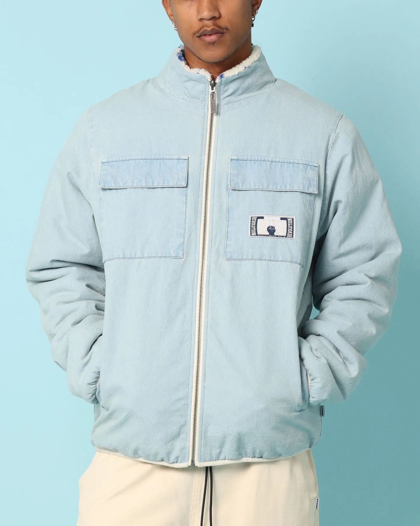 Carré Fragment Reversible Jacket Light Blue Denim