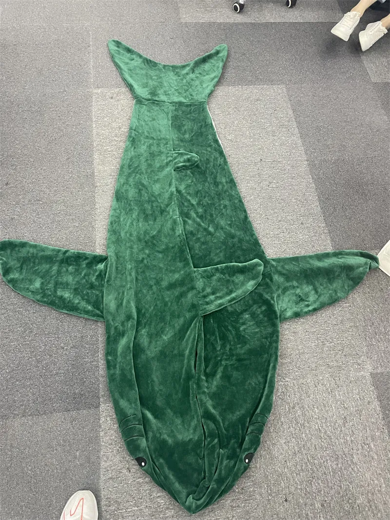 Cartoon Shark Sleeping Bag Pajamas Office Nap Shark Blanket Karakal High Quality Fabric Mermaid Shawl Blanket For Children