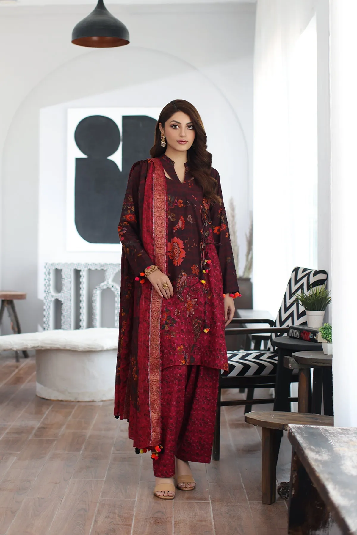 Charizma C-Print Linen with Wool Shawl 2023 – CPW3-12