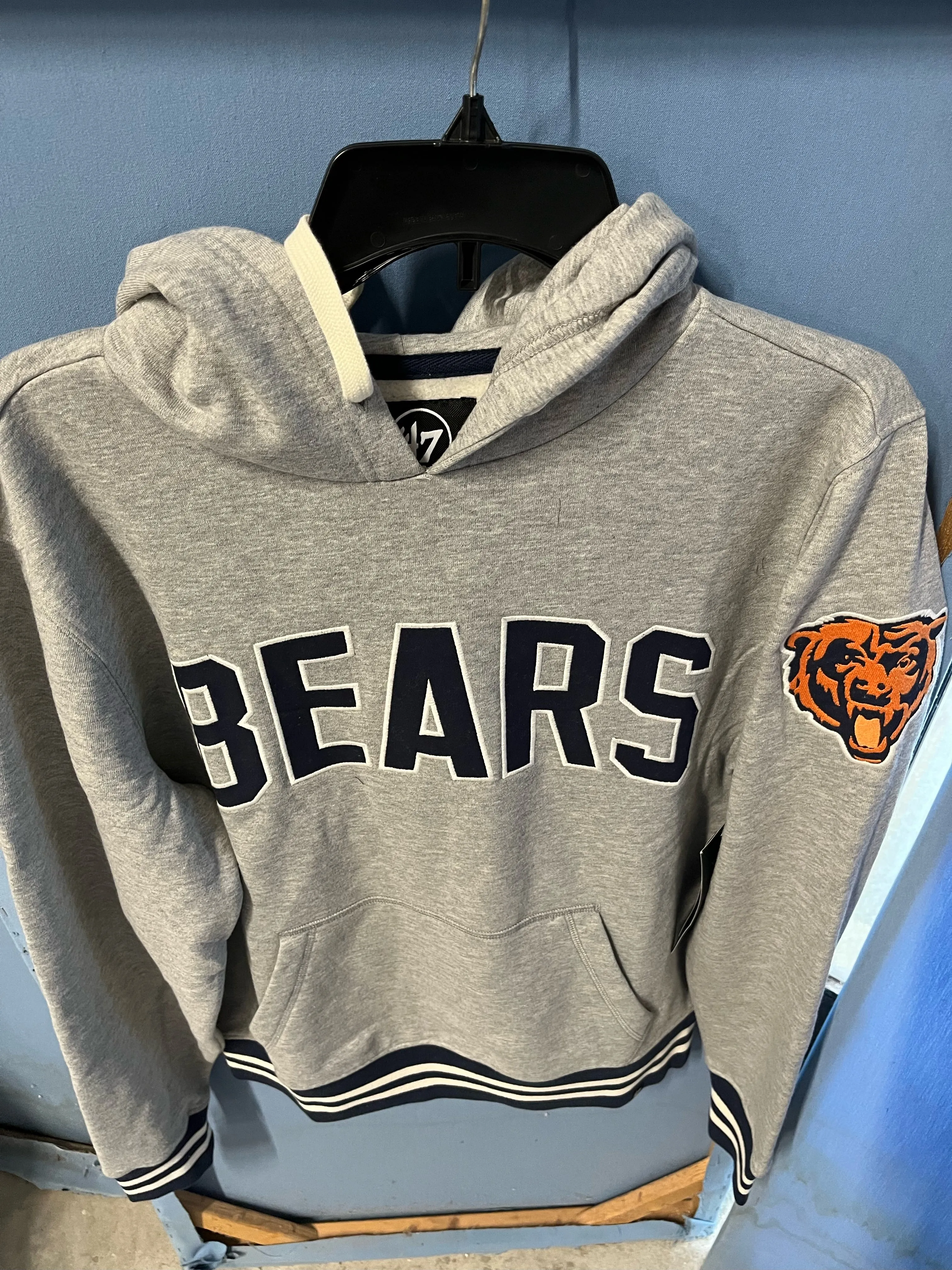 Chicago Bears Adult '47 Brand Slate Grey Pullover Hoodie Sweatshirt