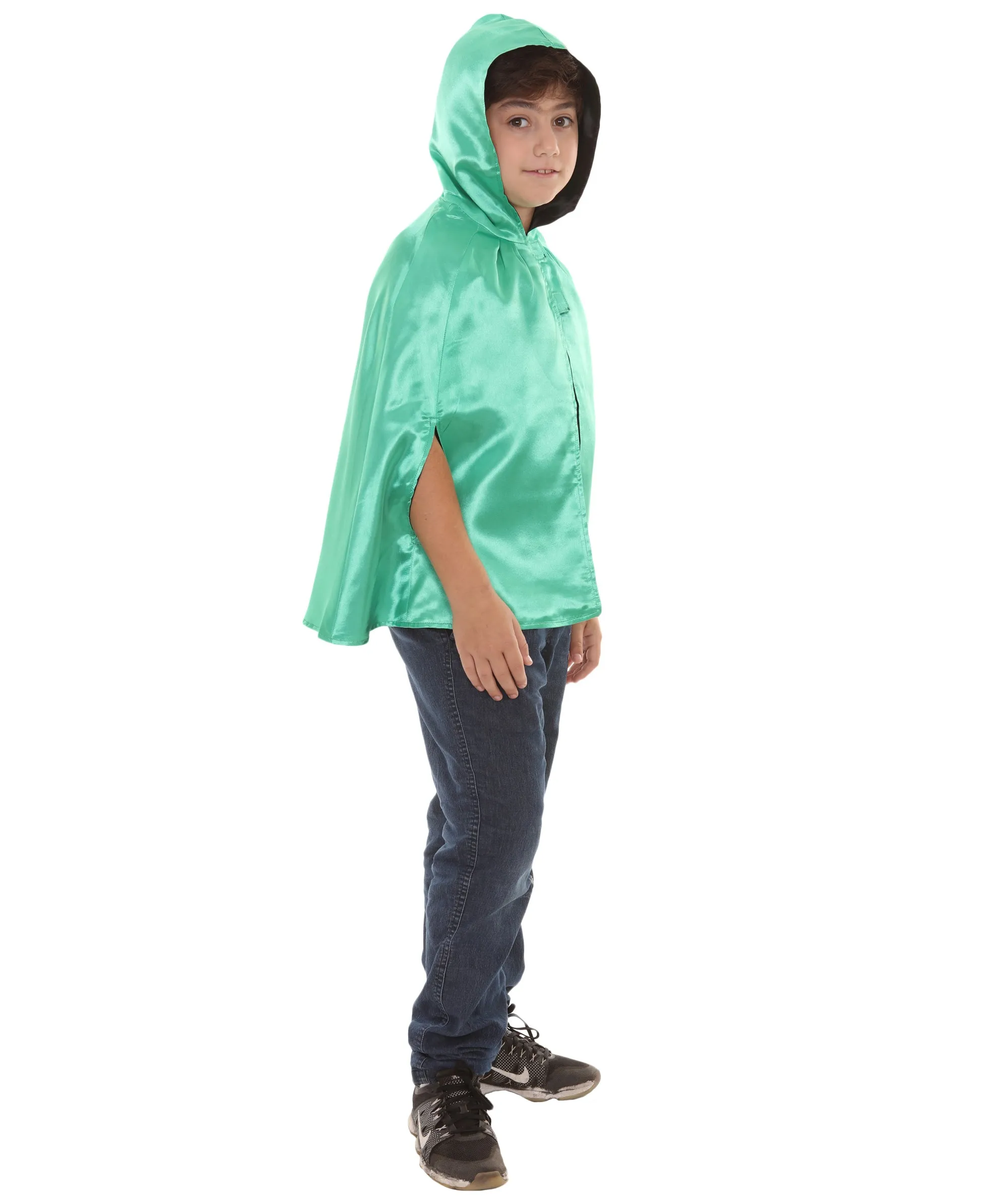 Child's Reversible hooded Short Cape costume | Multiple Color Option Halloween Costumes