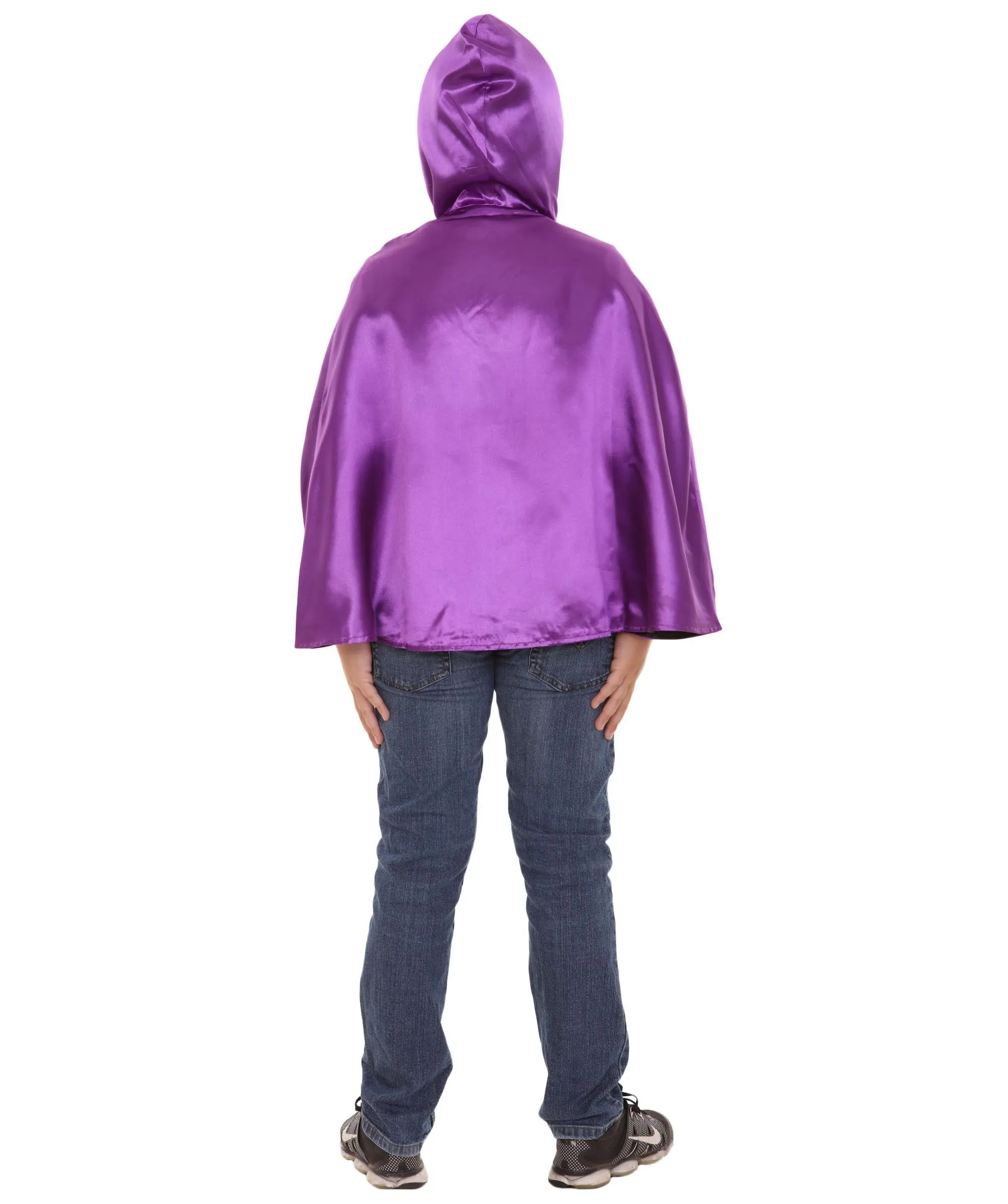 Child's Reversible hooded Short Cape costume | Multiple Color Option Halloween Costumes