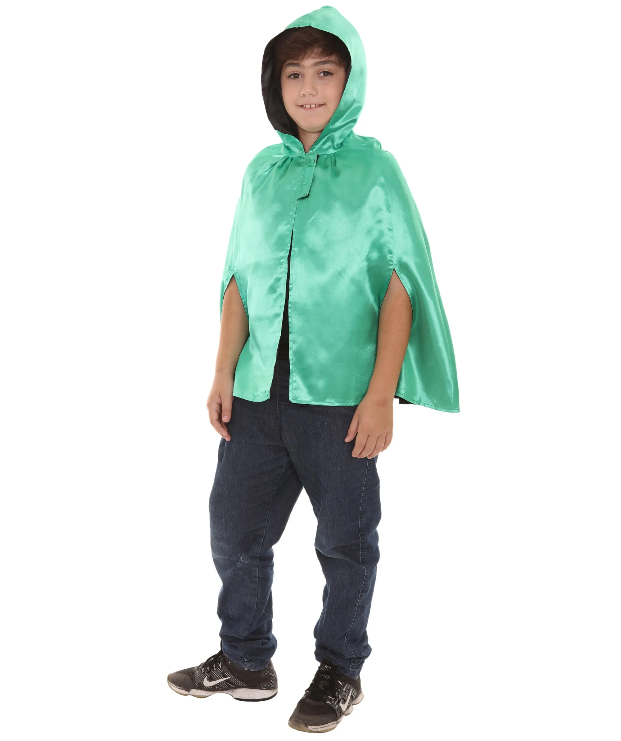 Child's Reversible hooded Short Cape costume | Multiple Color Option Halloween Costumes