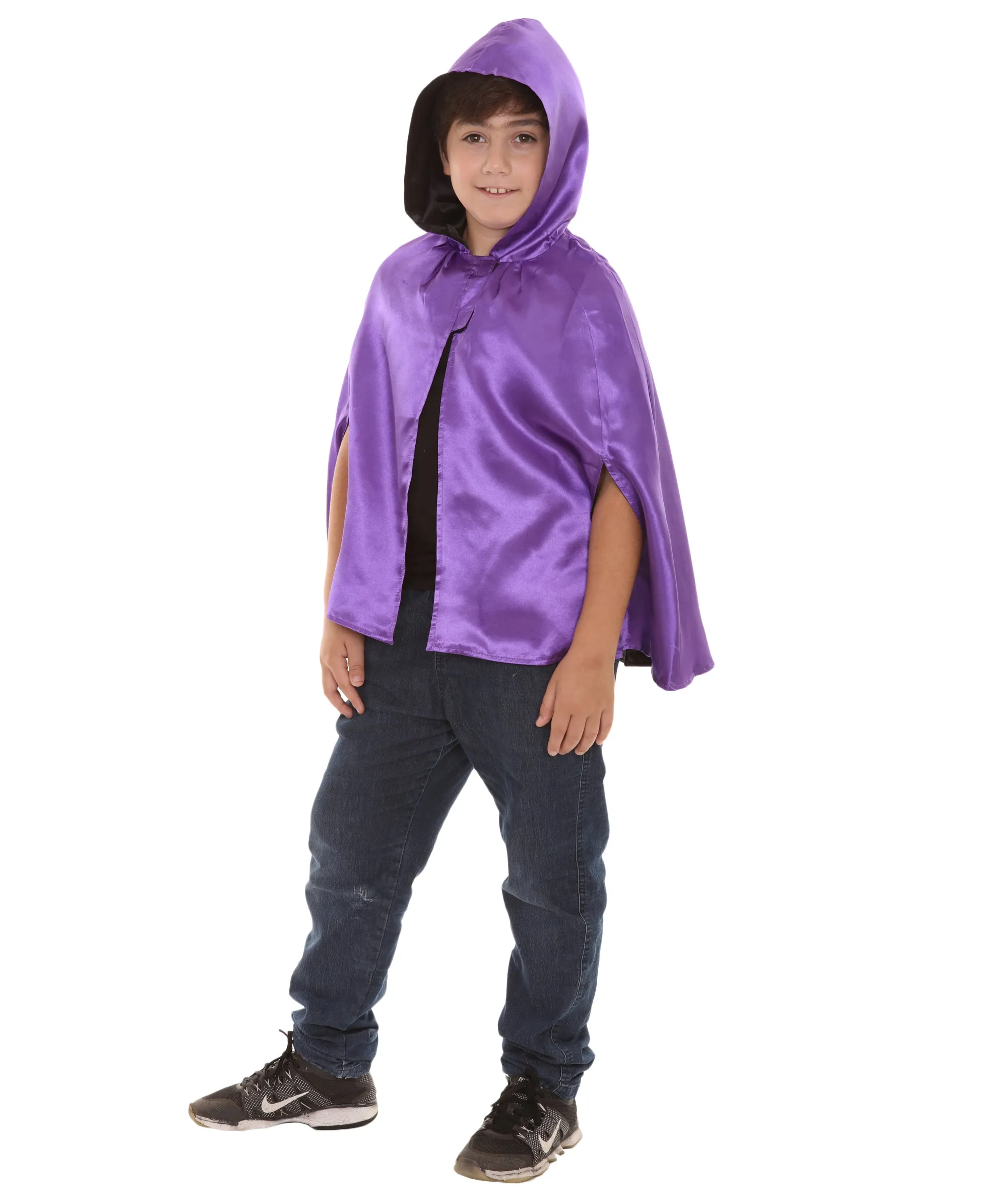 Child's Reversible hooded Short Cape costume | Multiple Color Option Halloween Costumes