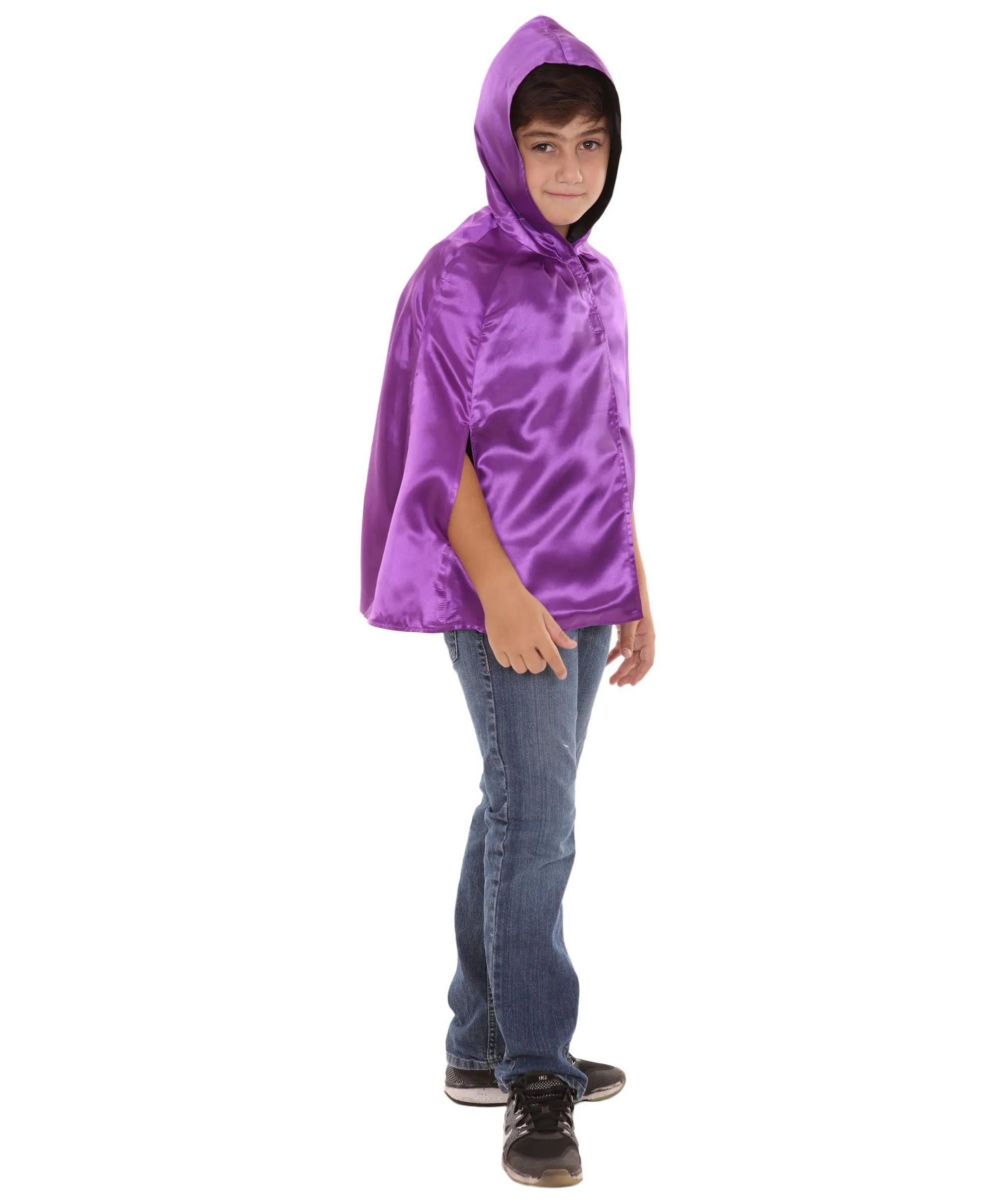 Child's Reversible hooded Short Cape costume | Multiple Color Option Halloween Costumes