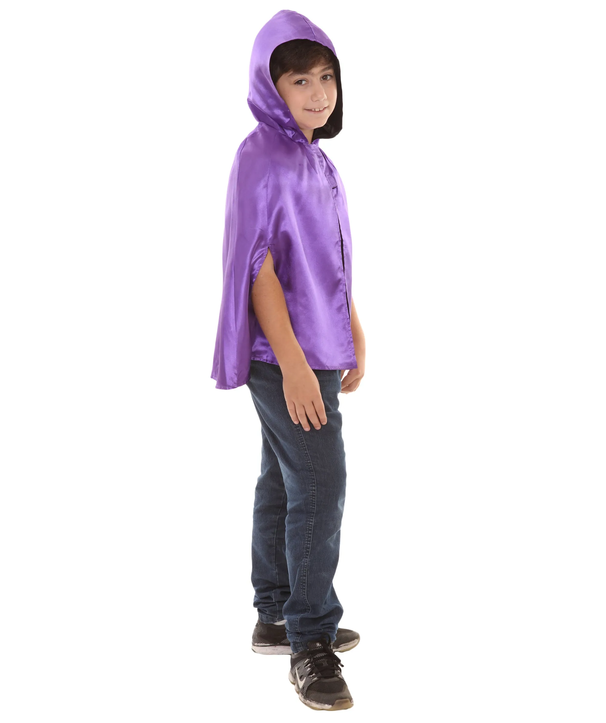 Child's Reversible hooded Short Cape costume | Multiple Color Option Halloween Costumes